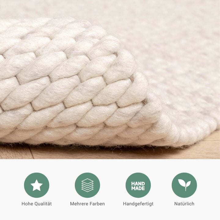 Wollteppich - Brilliant Creme Weiß - 4