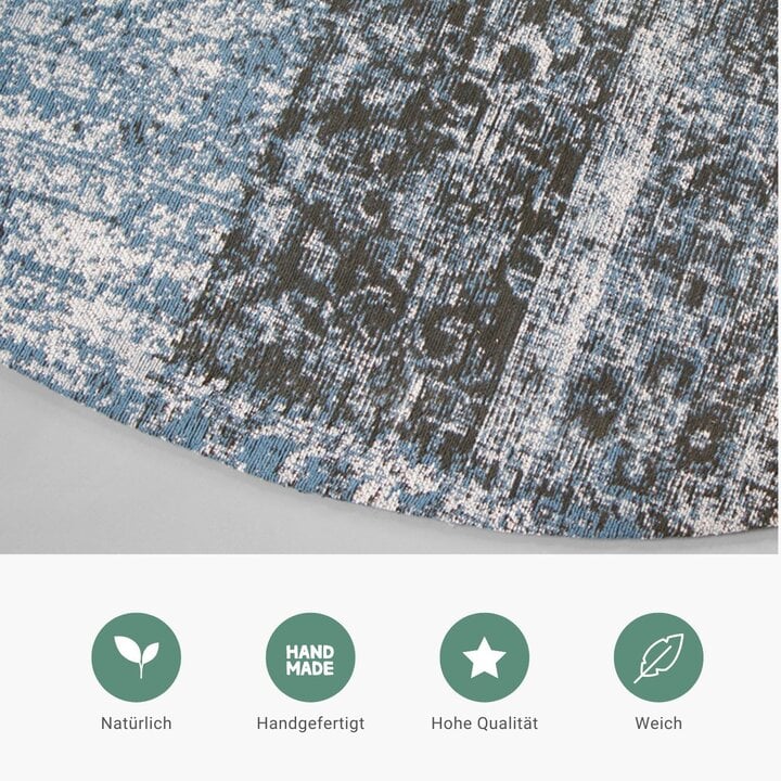 Teppich Patchwork Rund - Dreams Grau Blau - 4