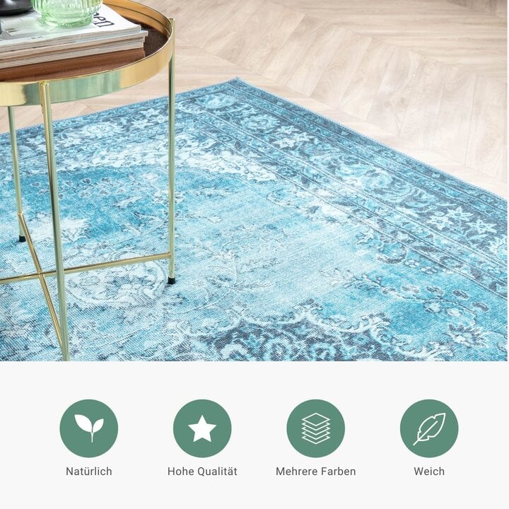 Teppich Vintage - Estate Medaillon Hellblau - 5