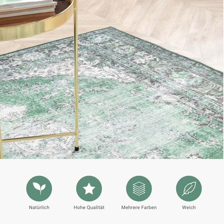 Teppich Vintage - Estate Medaillon Dunkelgrün - 5