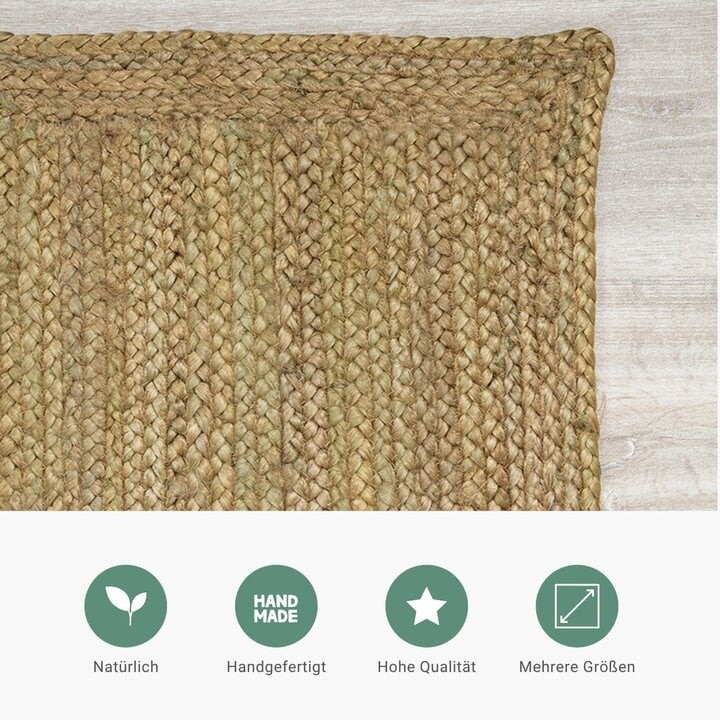 Jute Teppich - Fair Grün - 4