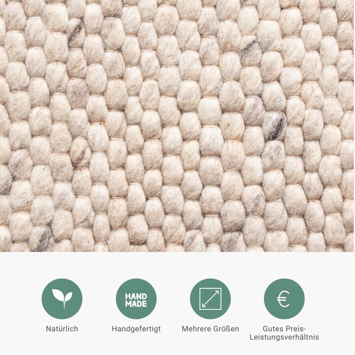 Wollteppich - Feline Weiß Meliert - 4