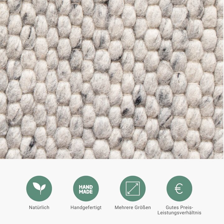 Wollteppich - Feline Grau Meliert - 4