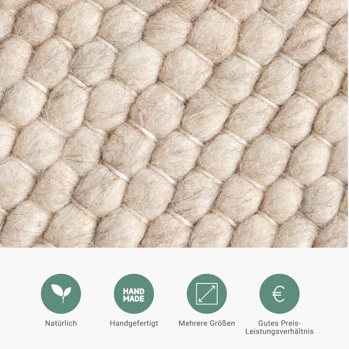 Wollteppich Rund - Feline Weiß Meliert - 4