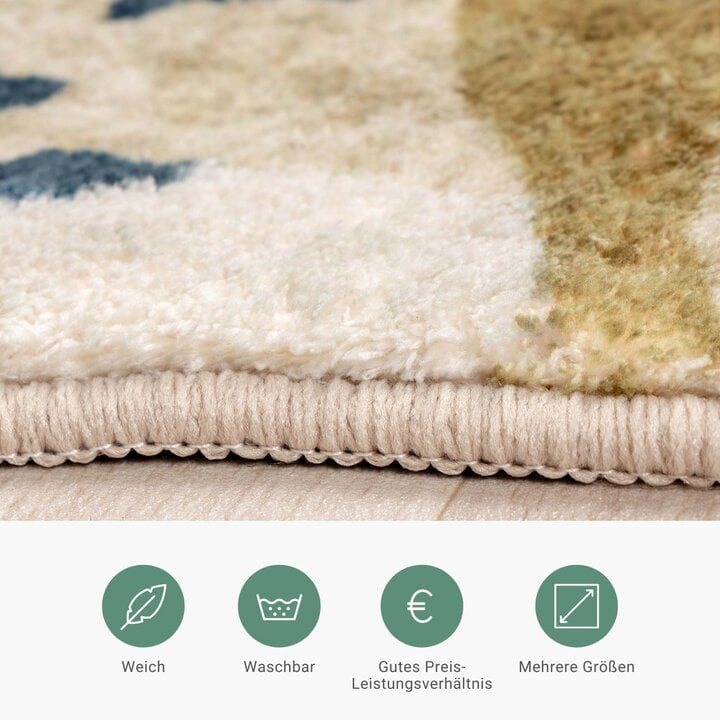 Waschbarer Kinderteppich - Wild Panther Natur - 3