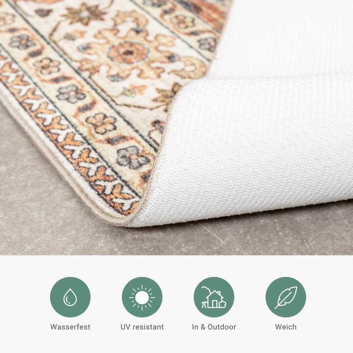Vintage Gartenteppich - Santo Flora Hellgrau - 4
