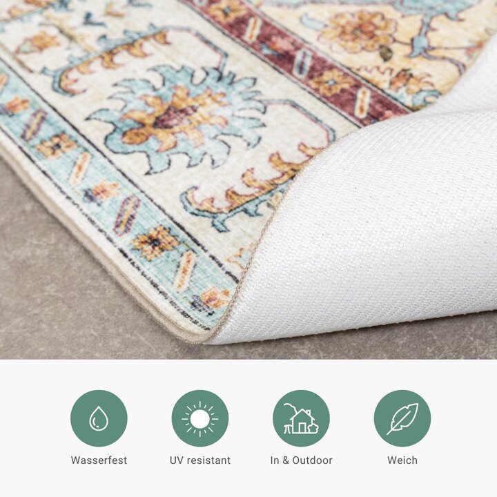 Vintage Gartenteppich - Santo Medaillon Hellblau - 4