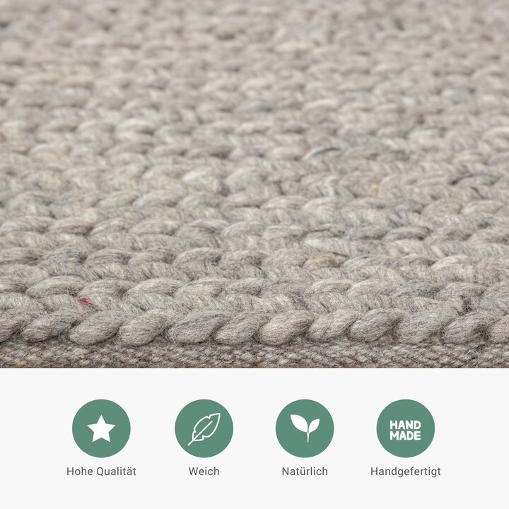 Wollteppich - Twist Grau - 4