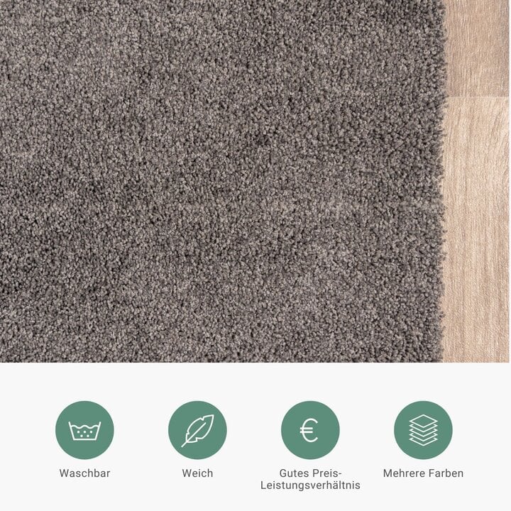 Waschbarer Teppich - Clean Dunkelgrau - 5