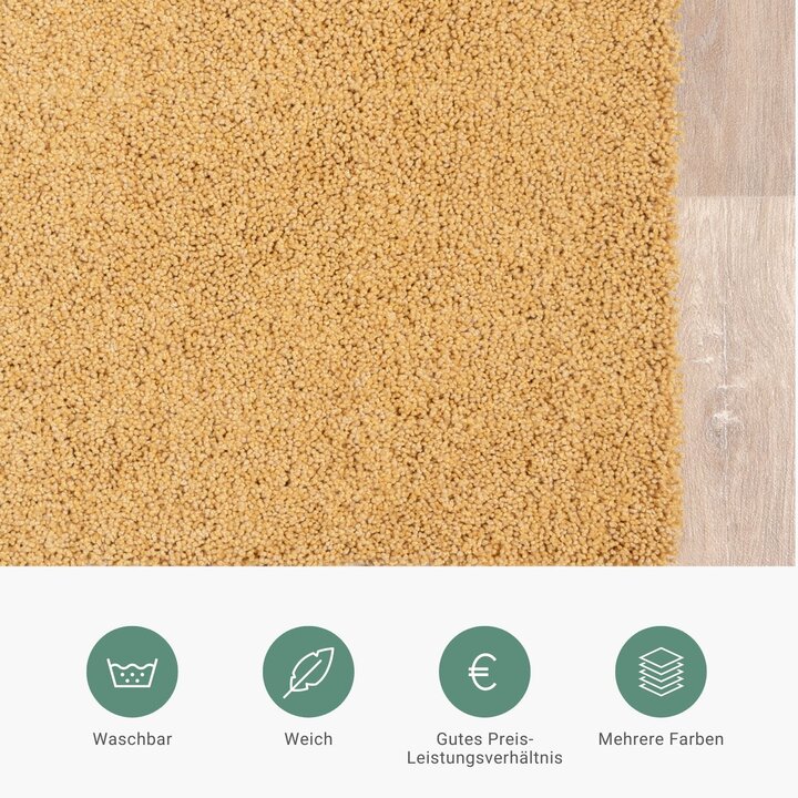 Waschbarer Teppich - Clean Ockergelb - 5