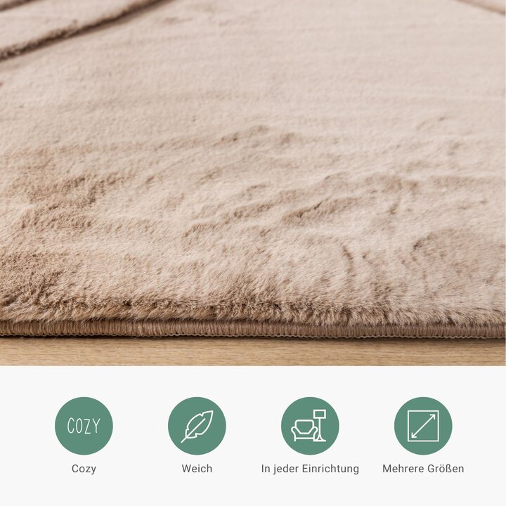 Hochflor Teppich - Carvy Arches Taupe - 5