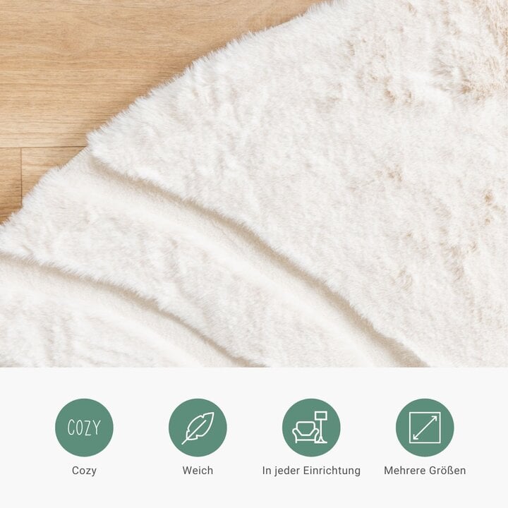 Hochflor Teppich Rund - Carvy Arches Creme - 6