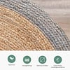 Jute Teppich Rund - Fair Natur Grau - thumbnail 5