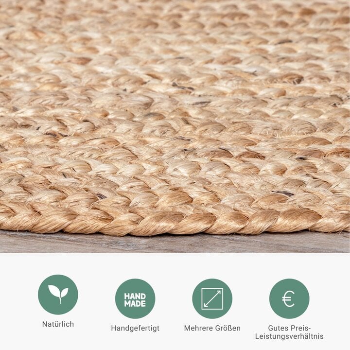 Jute Teppich Rund - Fair Natur - 7