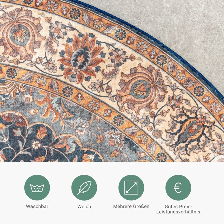 Teppich Vintage Rund - Imagine Medaillon Bunt - 4