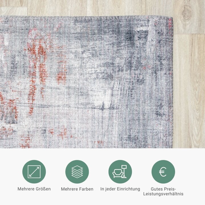 Moderner Teppich - Strength Rot Rosa - 6