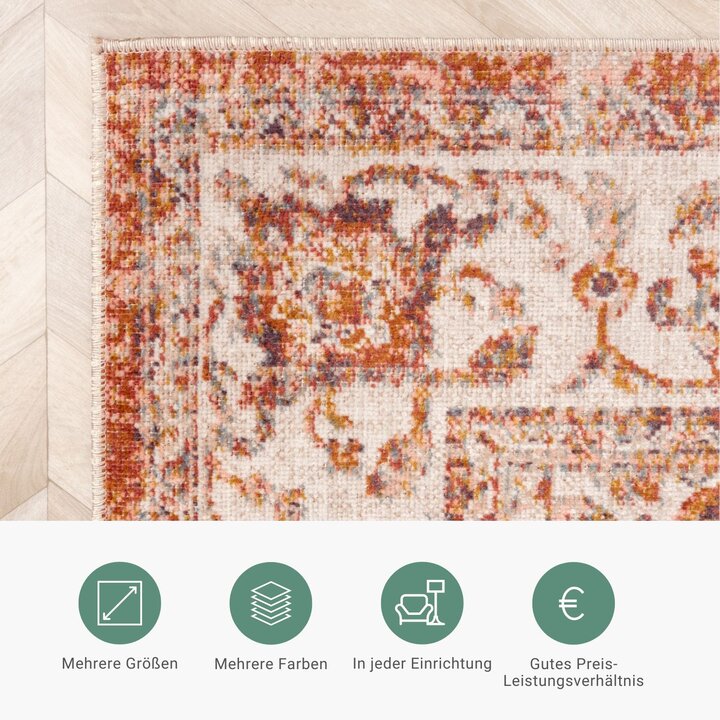 Vintage Läufer - Spring Medaillon Terracotta Creme - 3