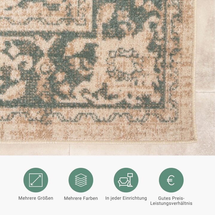 Teppich Vintage - Spring Medaillon Creme Grün - 4