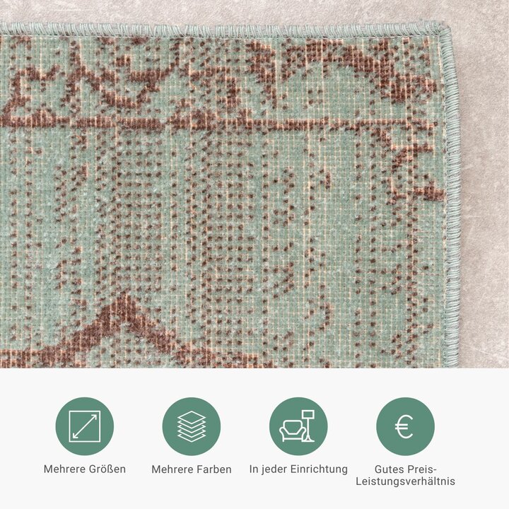 Teppich Vintage - Spring Patchwork Grün Grau - 5