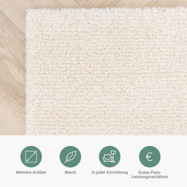 Hochflor Teppich - Serene Shapes Creme - 4