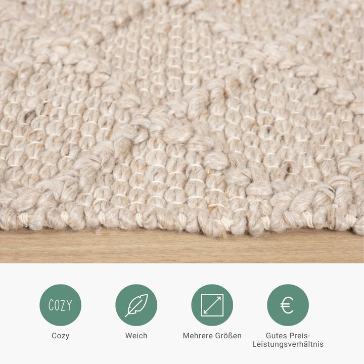 Wollteppich - Knit Beige - 5