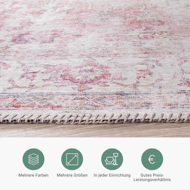 Teppich Vintage - Lago Rot Rosa - 3