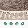 Teppich Hochflor Rund - Lofty Fringe Taupe - thumbnail 5