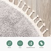 Teppich Hochflor Rund - Lofty Fringe Hellgrau - thumbnail 4