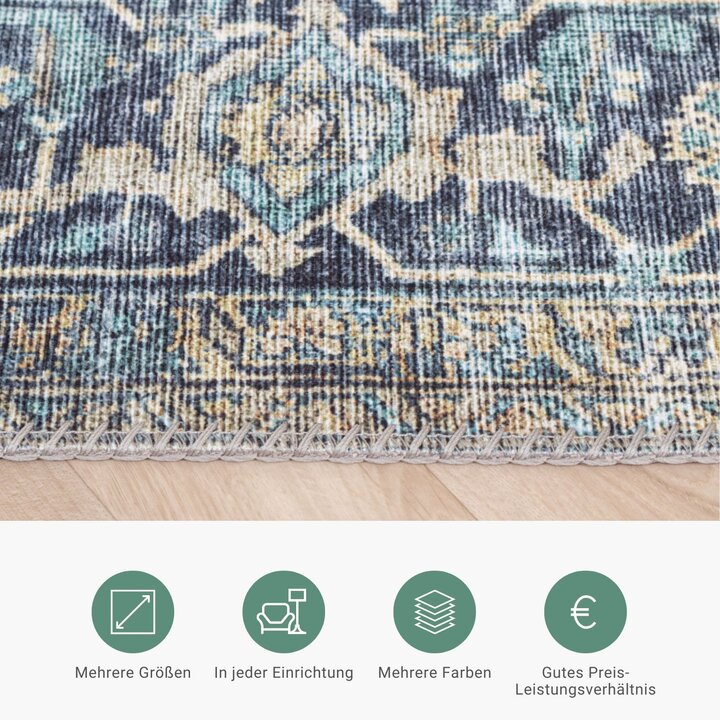 Teppich Vintage - Lugan Hellblau - 3