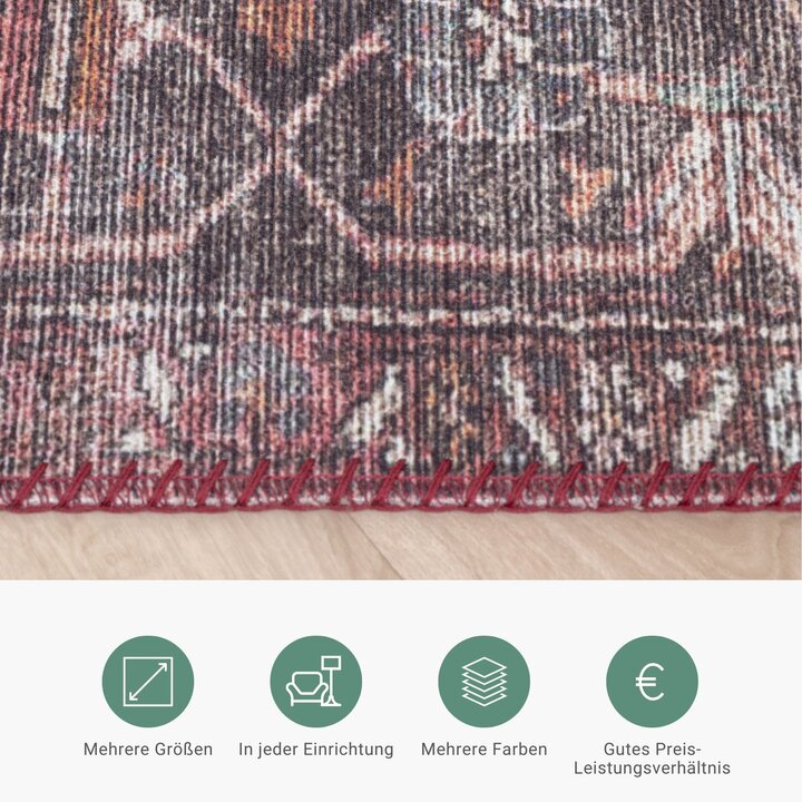 Teppich Vintage - Lugan Bordeaux Rot - 3