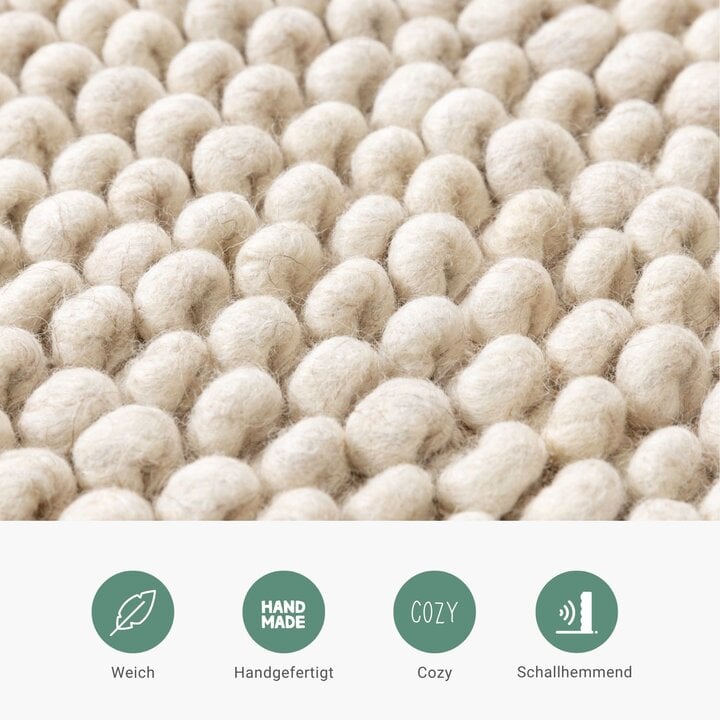 Wollteppich - Luminous Creme Weiß - 5