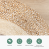 Jute Teppich Rund - Mirai Border Weiss Melange - thumbnail 3