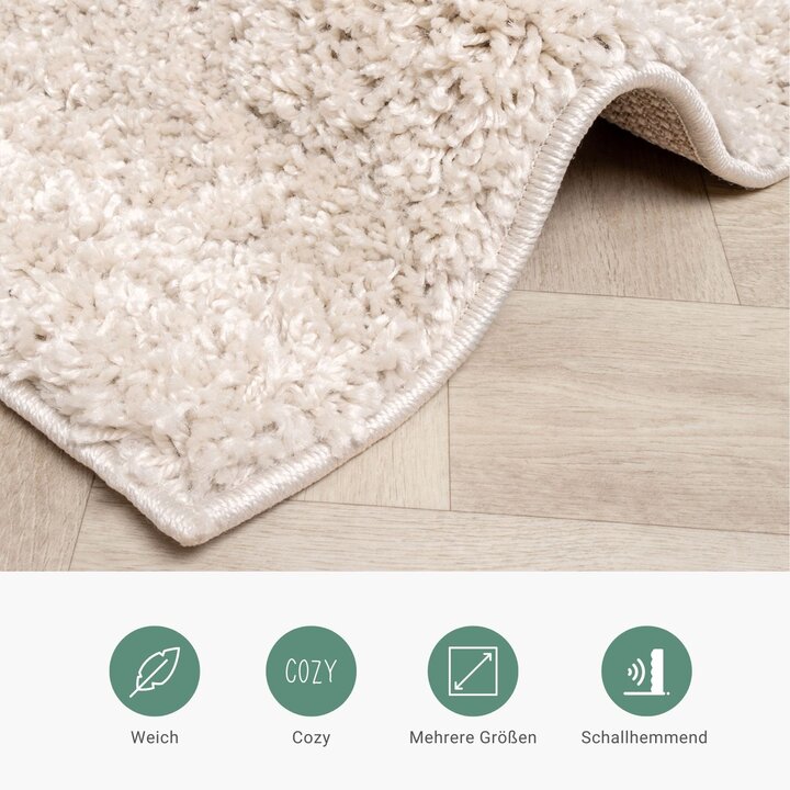 Teppich Hochflor - Sensa Double Creme Schwarz - 8