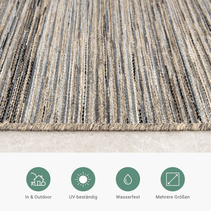 Outdoor Teppich - Torres Dunkelgrau Meliert - 5
