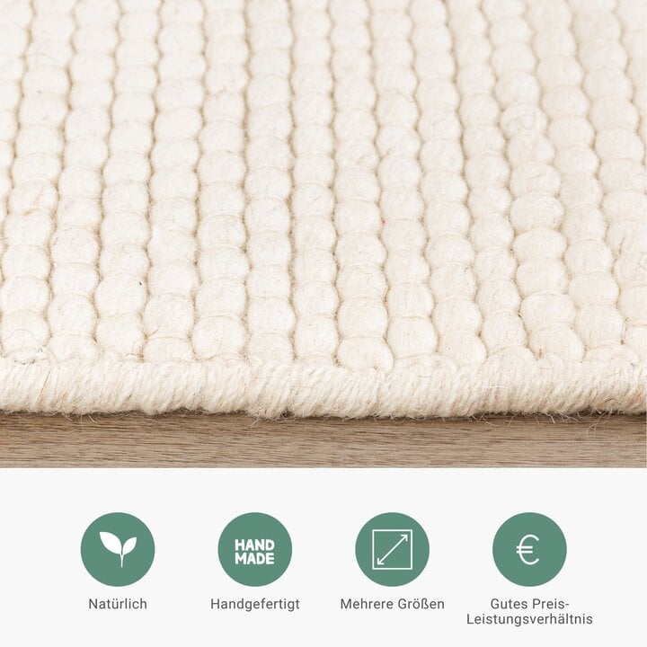 Wollteppich Oval - Feline Weiß - 4