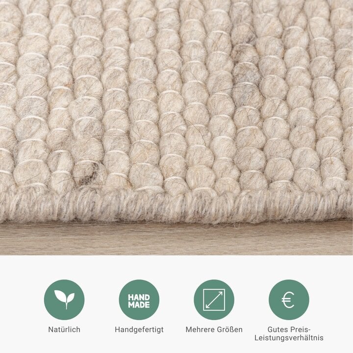 Wollteppich Oval - Feline Weiß Meliert - 4