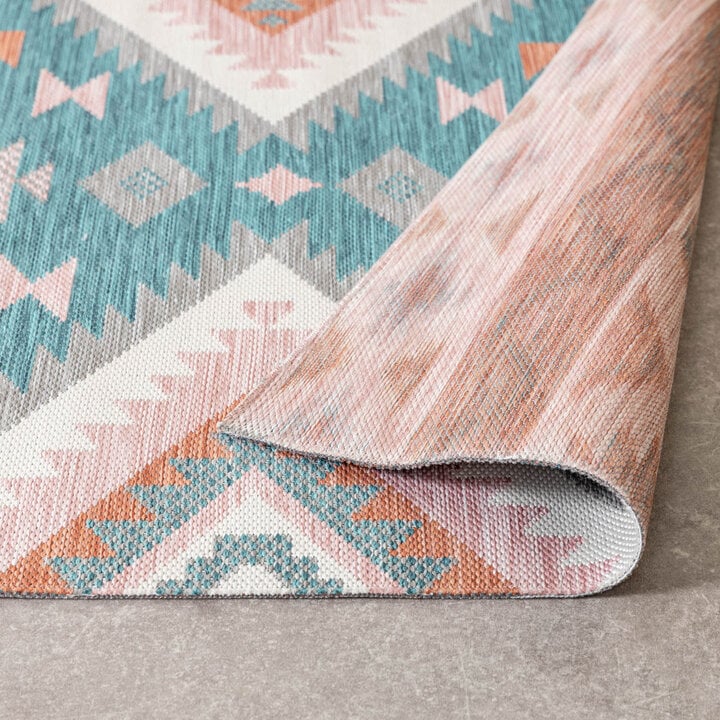 Outdoor Teppich Boho - Vedra Aztec Blau - 6