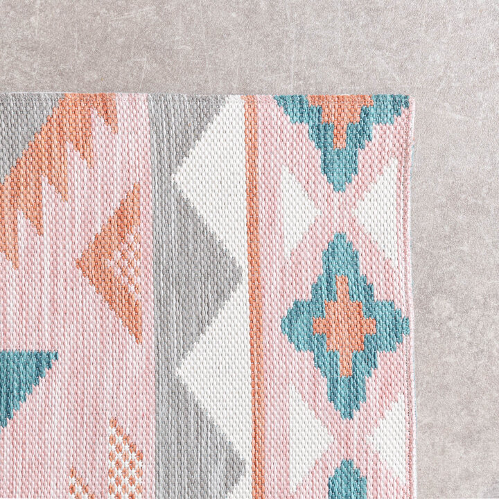 Outdoor Teppich Boho - Vedra Aztec Rosa - 5