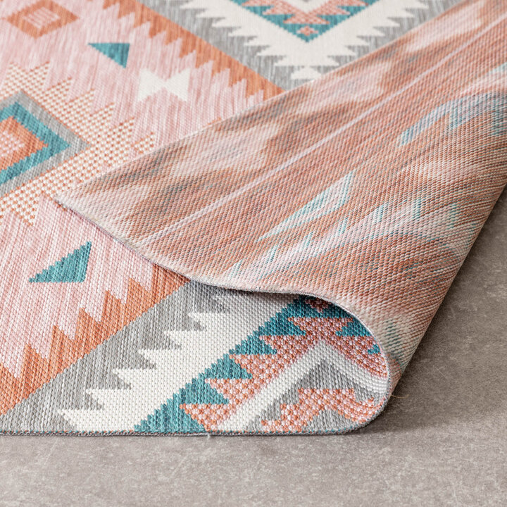 Outdoor Teppich Boho - Vedra Aztec Rosa - 6