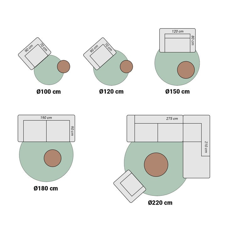 Teppich Skandinavisch Rund - Lova Arches Creme - 9