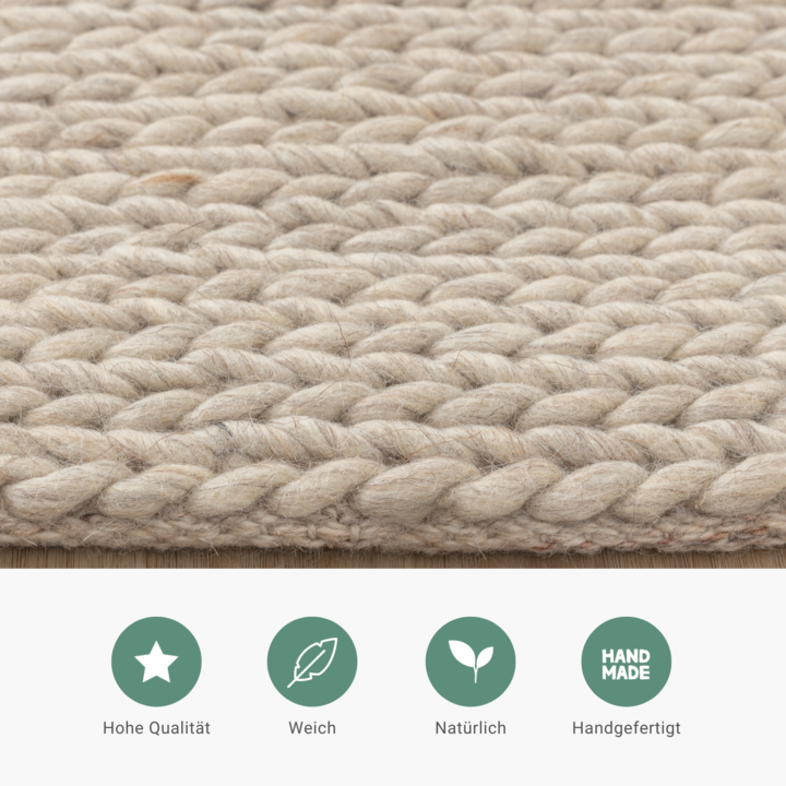 Wollteppich - Twist Beige - 5