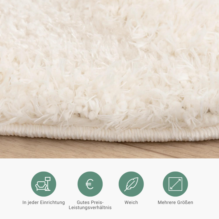 Teppich Skandinavisch Rund - Lova Diamond Creme - 5