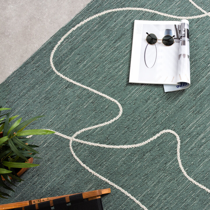 In- & Outdoor Teppich - Porto Lines Grün - 1