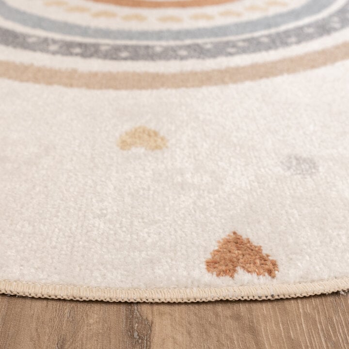 Waschbarer Kinderteppich Rund - Ravi Rainbow Bunt - 3