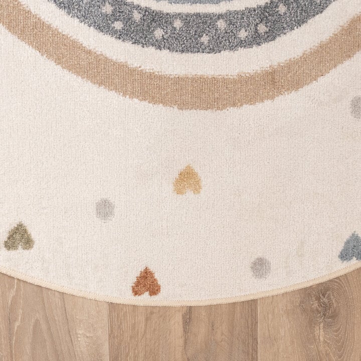 Waschbarer Kinderteppich Rund - Ravi Rainbow Bunt - 4