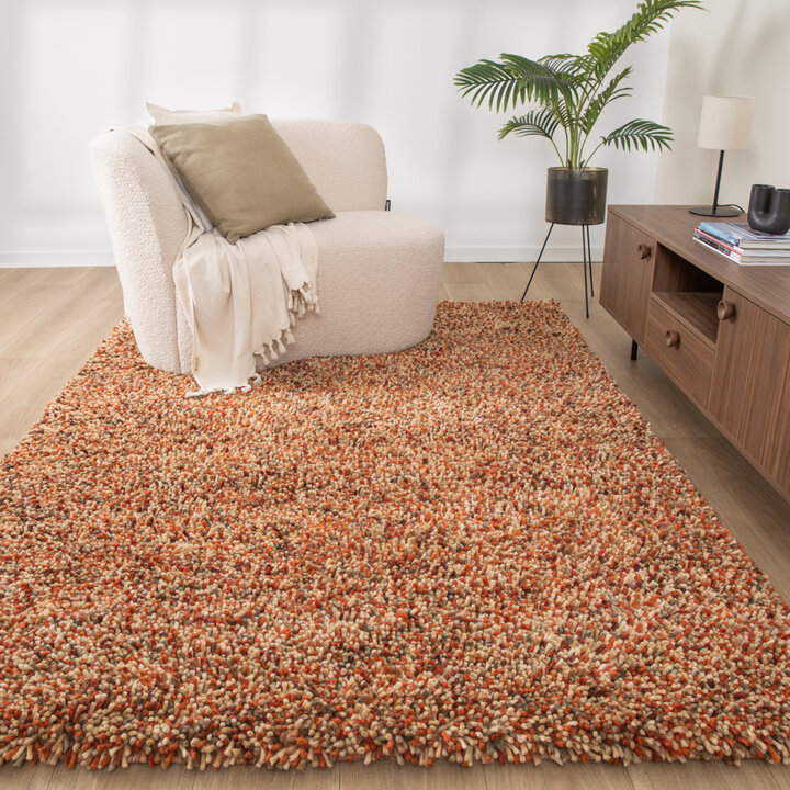 Wollteppich Hochflor - Elin Rot Terracotta