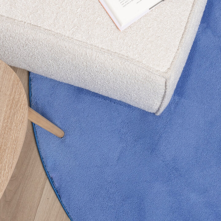 Waschbarer Teppich Rund - Vivid Blau - 2