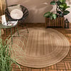 Jute Gartenteppich Rund - Mavi Stripes Creme Braun - thumbnail