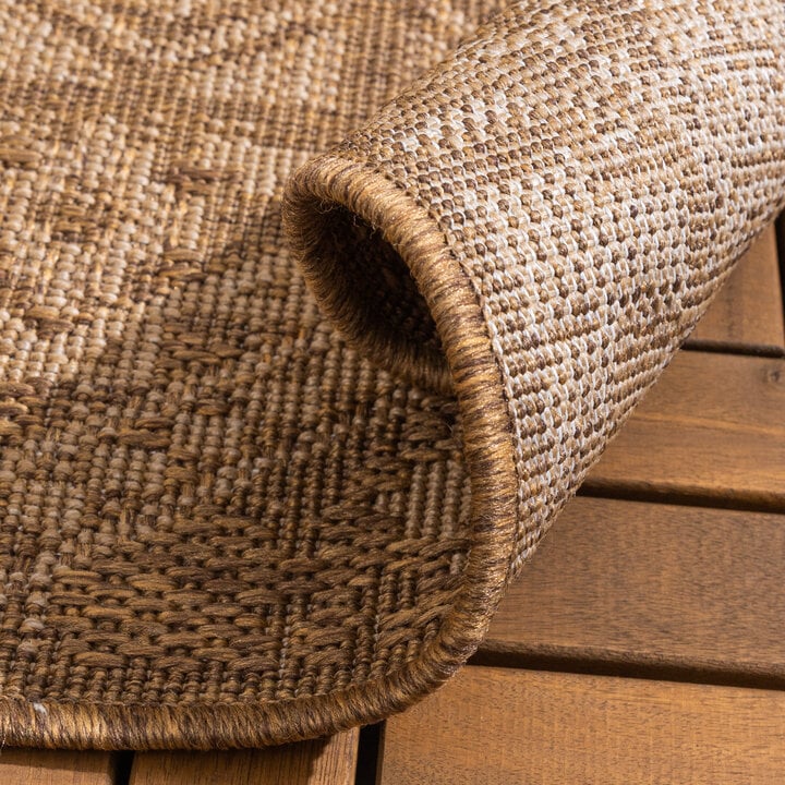 Garten Teppich Jute - Mavi Medaillon Creme Braun - 6
