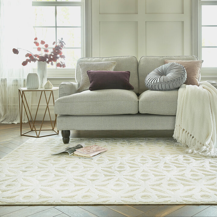 Abstrakter Teppich - Patno Clarissa Creme Weiß 